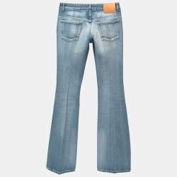 Gucci Blue Distressed Denim Flared Jeans S Waist 26"