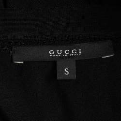 Pre Owned Gucci Black Jersey Knit V-Neck Long Sleeve Top S