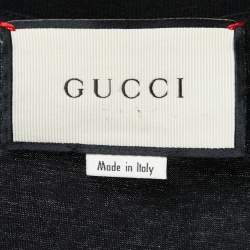 Gucci Black Interlocking G Print Cotton Oversized T-Shirt M