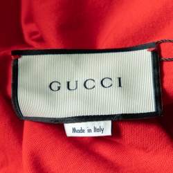 Pre Owned Gucci Red Logo Printed Cotton Tank Top S