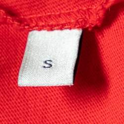 Pre Owned Gucci Red Logo Printed Cotton Tank Top S