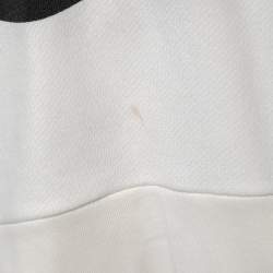 Pre Owned Gucci White Logo Printed Cotton Oversize Hoodie XS