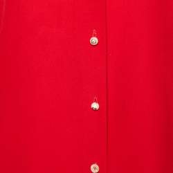 Pre Owned Gucci Red Silk Contrast Collar Detail Shirt S
