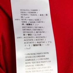 Pre Owned Gucci Red Silk Contrast Collar Detail Shirt S