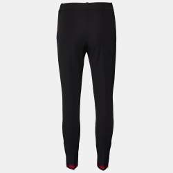 Gucci Black Cotton Web Stripe Detail Trousers S