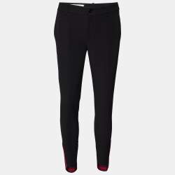 Gucci Black Cotton Web Stripe Detail Trousers S