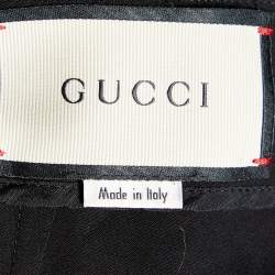Gucci Black Cotton Web Stripe Detail Trousers S