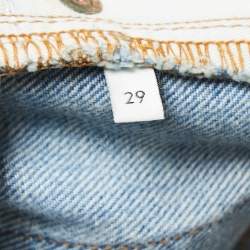 Gucci Blue Denim Embroidered High Waist Jeans M Waist 29.5"