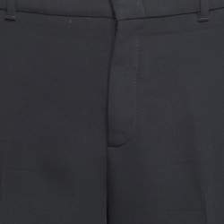 Pre Owned Gucci Black Crepe Side Stripe Detail Trousers M