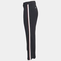 Pre Owned Gucci Black Crepe Side Stripe Detail Trousers M