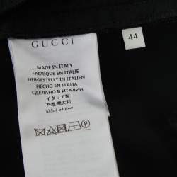 Pre Owned Gucci Black Crepe Side Stripe Detail Trousers M