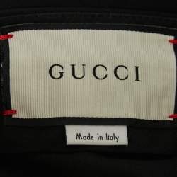 Pre Owned Gucci Black Crepe Side Stripe Detail Trousers M