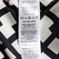 Gucci Black/White Geometric Printed Silk Pajama Shirt L