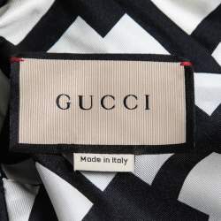 Gucci Black/White Geometric Printed Silk Pajama Shirt L