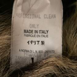 Pre Owned Gucci Vintage Brown Leather Fur Trimmed Button Front Jacket S