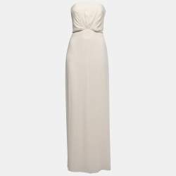 Gucci Off White Silk Strapless Gown s