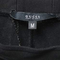 Gucci Black Knit Side Paneled Straight Fit Pants M