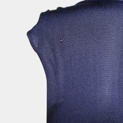 Gucci Navy Blue Knit Sleeveless Cowl Neck Top S