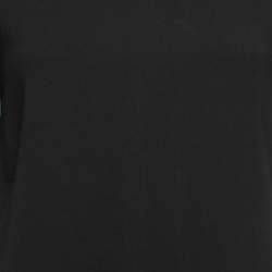 Pre Owned Gucci Black Crepe Web Stripe Trim Detail Dress XS