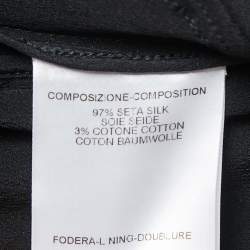 Pre Owned Gucci Black/Purple Stripe Detailed Silk Zip Front Jacket S