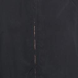Pre Owned Gucci Black/Purple Stripe Detailed Silk Zip Front Jacket S