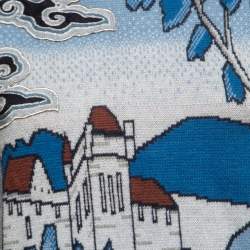 Gucci Blue Castle Jacquard Knit Pullover S