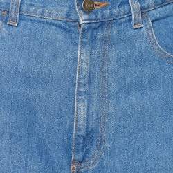 Gucci Blue Denim Logo Stripe Detail Culottes M