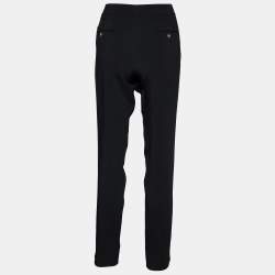 Gucci Black Crepe Slit Hem Detail Pants M