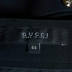 Gucci Black Crepe Slit Hem Detail Pants M
