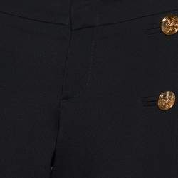 Gucci Black Crepe Slit Hem Detail Pants M
