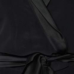 Gucci Black Silk & Satin Lapel Belted Jumpsuit XS