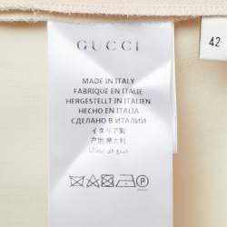 Gucci Cream Crepe High Waist Flared Trousers M
