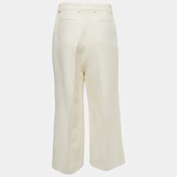 Gucci Cream Crepe High Waist Flared Trousers M