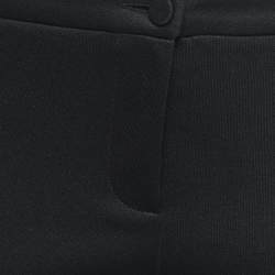 Gucci Black Jersey Rose Applique Stripe Detail Leggings S
