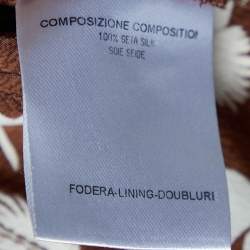 Pre Owned Gucci Brown Floral Printed Silk Paneled Mini Skirt M