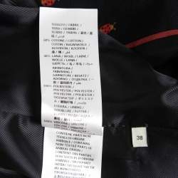 Gucci Navy Blue Lady Bird Jacquard Cotton Blend Single Breasted Blazer S