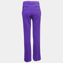 Gucci Purple Crepe Wide-Leg Trousers S