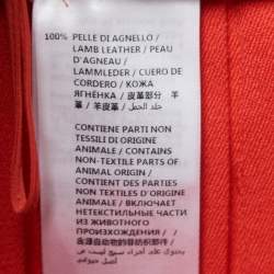 Pre Owned Gucci Red Wool Leather Trim Belt Detail Pleated Midi Skirt M