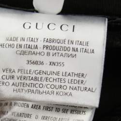 Pre Owned Gucci Black Leather Zip Detail Stretch Legging Pants S