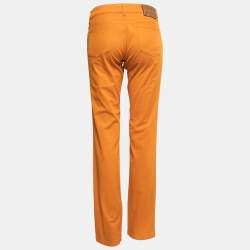 Gucci Orange Stretch Denim Straight Leg Jeans M Waist 34"