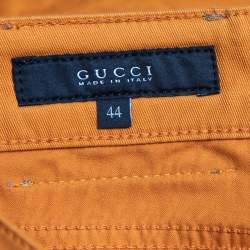 Gucci Orange Stretch Denim Straight Leg Jeans M Waist 34"