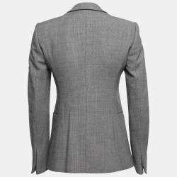 Gucci Black/White Textured Wool Single-Breasted Blazer S