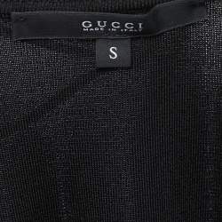 Pre Owned Gucci Black Knit Ruffled Halter Bodycon Dress S