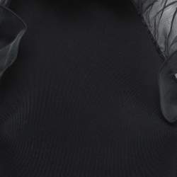 Pre Owned Gucci Black Knit Ruffled Halter Bodycon Dress S