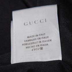 Pre Owned Gucci Black Crepe High Neck Midi Dress S