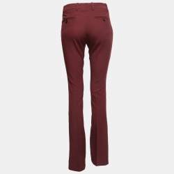 Gucci Burgundy Wool Flared Trousers S 