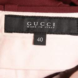 Gucci Burgundy Wool Flared Trousers S 