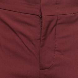 Gucci Burgundy Wool Flared Trousers S 