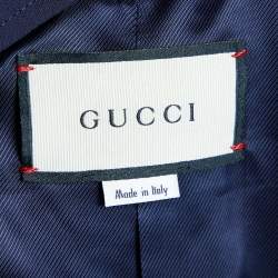 Pre Owned Gucci Navy Blue Crepe Button Front Vest L