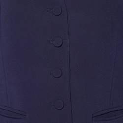 Pre Owned Gucci Navy Blue Crepe Button Front Vest L